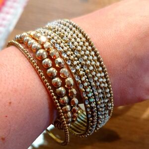 Gold Bracelet Bangles And Bead Bundle‎